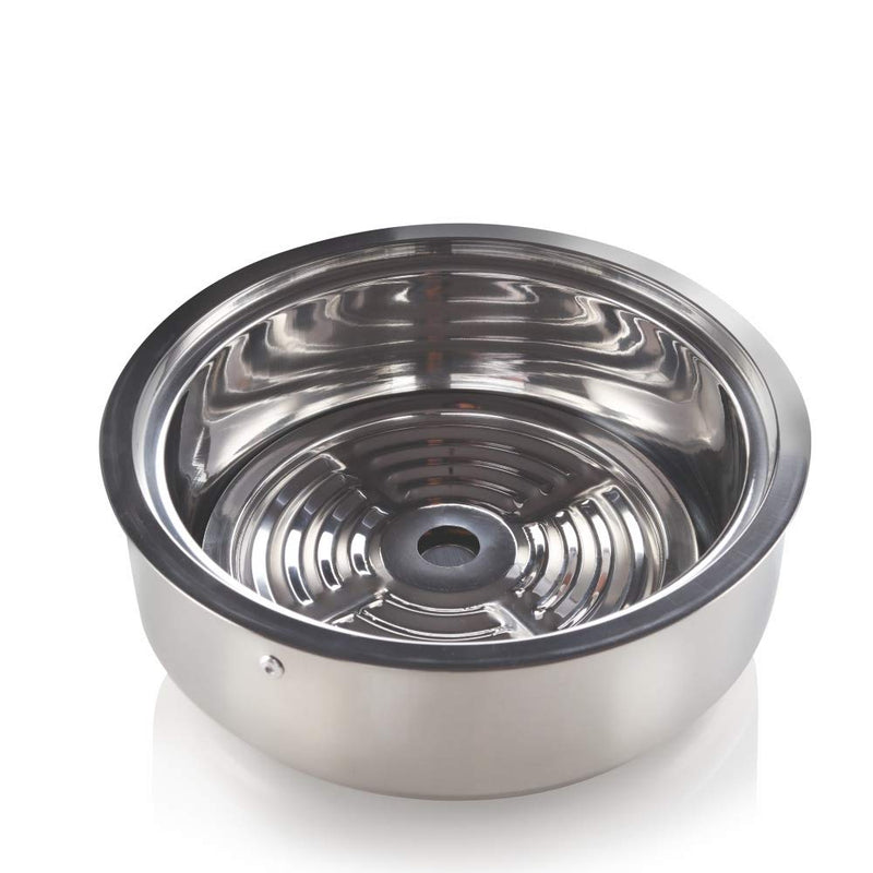 Borosil Servefresh Stainless Steel Insulated Roti Server with Glass Lid - 6
