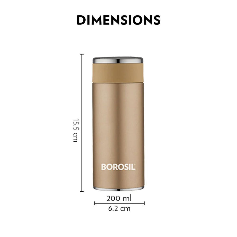 Borosil Stainless Steel Hydra Travelsmart Vacuum Insulated Flask Water Bottle - 2