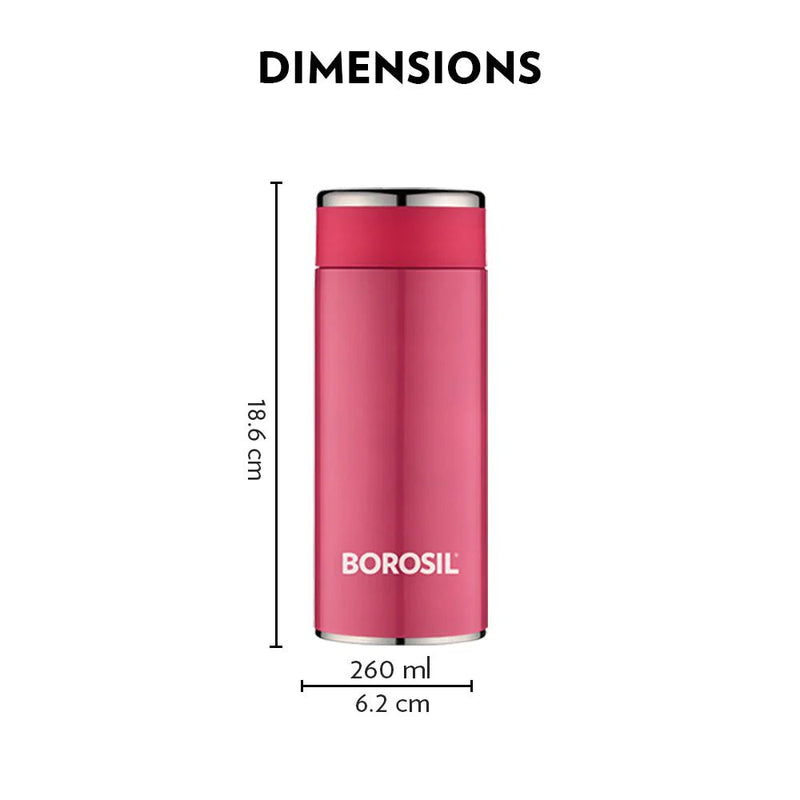 Borosil Stainless Steel Hydra Travelsmart Vacuum Insulated Flask Water Bottle - 4