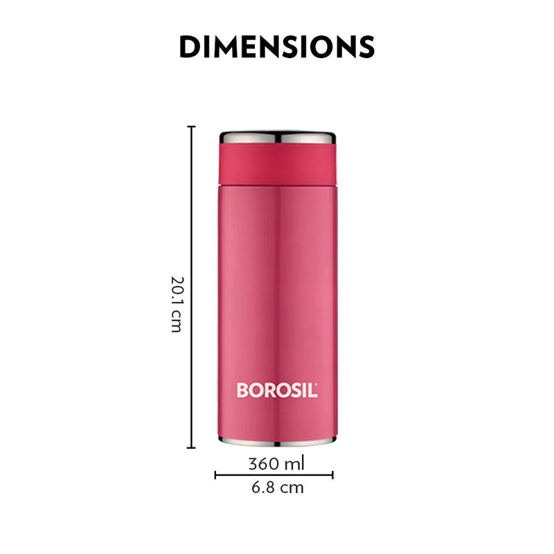 Borosil Stainless Steel Hydra Travelsmart Vacuum Insulated Flask Water Bottle - 6