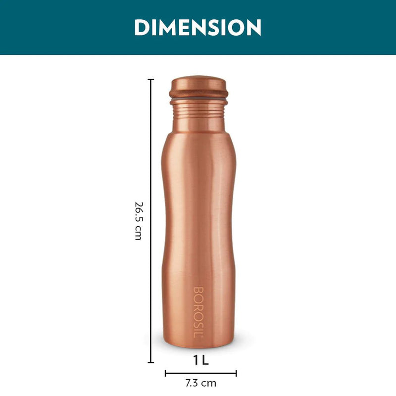 Borosil Curvy 1000 ML Copper Bottle - 3