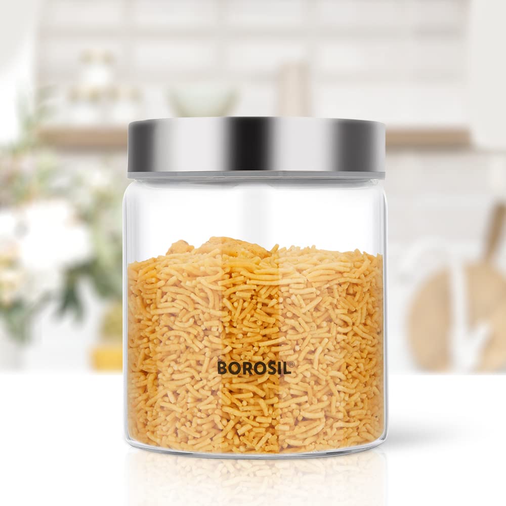 Borosil Endura Storage Glass Jar with SS Lid - 4