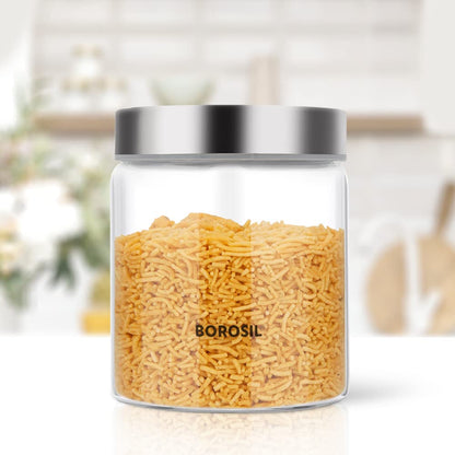 Borosil Endura Storage Glass Jar with SS Lid - 4