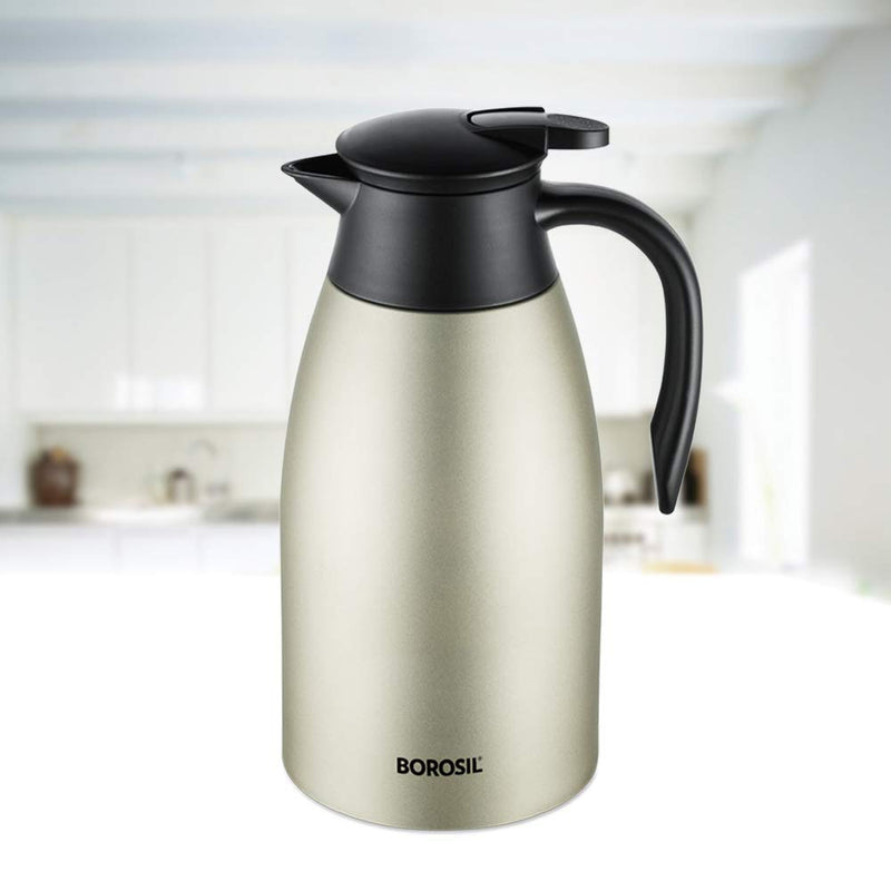 Borosil Stainless Steel Oyster 2000 ML Vacuum Insulated Teapot - 1