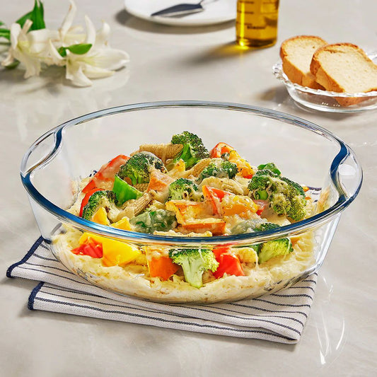 Borosil Glass Easy Grip Round Baking Dish - 5