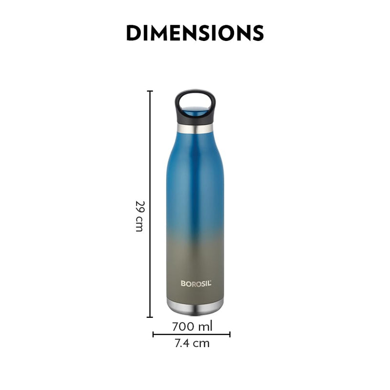 Borosil Stainless Steel Hydra ColourCrush 700 ML Vacuum Insulated Water Bottle - 3