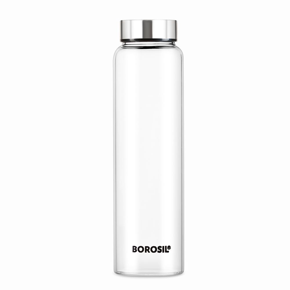 Borosil Crysto Glass 750 ML Bottle with Stainless Steel Lid - 2