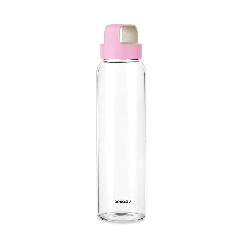 Borosil Crysto 750 ML Glass Bottle with Pink Lid - 2