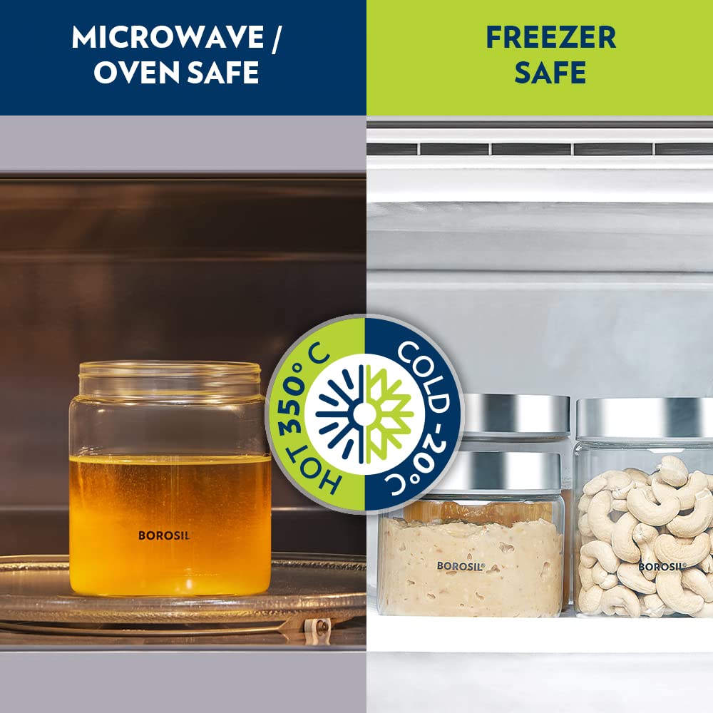 Borosil Endura Storage Glass Jar with SS Lid - 15