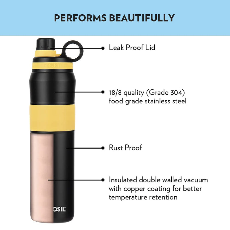 Borosil Stainless Steel Hydra Thirst Burst Sunflower 800 ML Vacuum Insulated Flask Bottle - 3