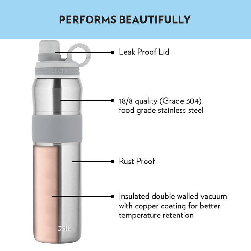 Borosil Stainless Steel Hydra Thirst Burst Steel 800 ML Vacuum Insulated Flask Bottle - 3