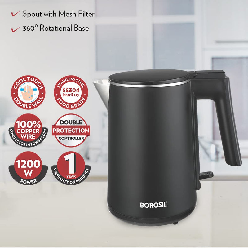 Borosil Cooltouch 1 Litre 1200 Watts Electric Kettle - 4
