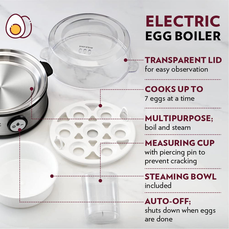 Borosil Electric 360 Watts Egg Boiler with Transparent Lid - 3