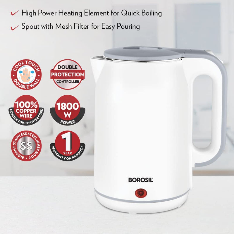 Borosil Cooltouch 1.8 Litre 1800 Watts Electric Kettle - 4