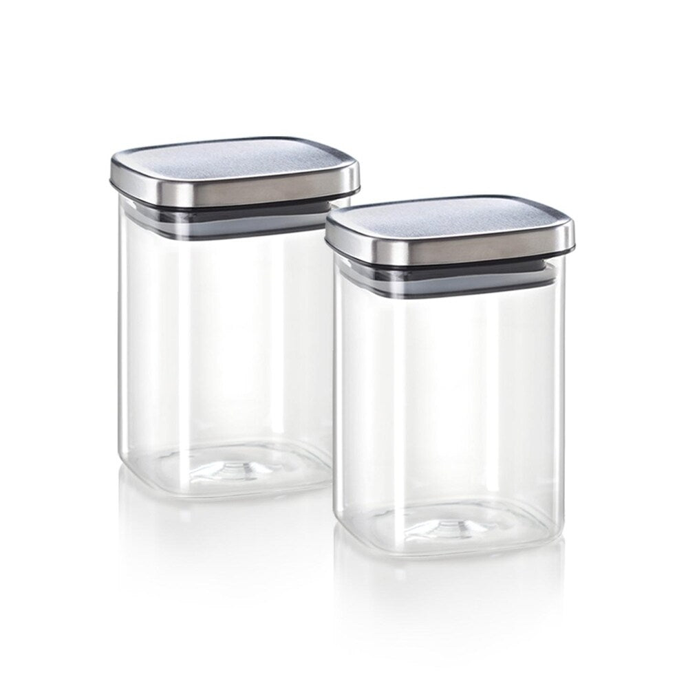 Borosil Classic Square 1000 ML Air-Tight Storage Glass Jar - 2