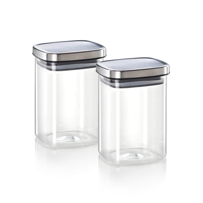 Borosil Classic Square 1000 ML Air-Tight Storage Glass Jar - 2