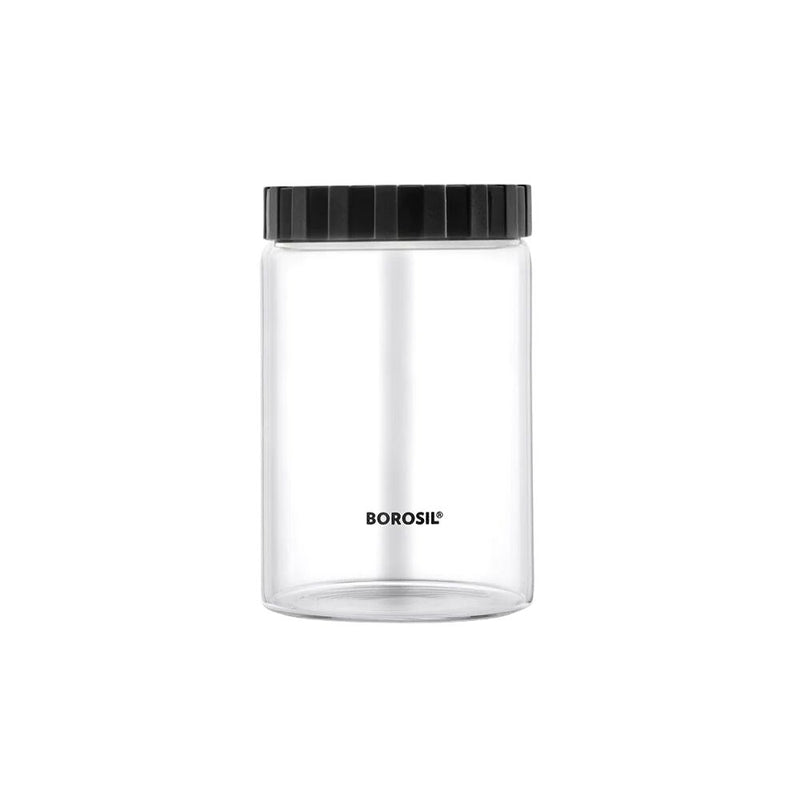 Borosil Endura Airtight Glass Storage Jar with PP Black Lid - 6
