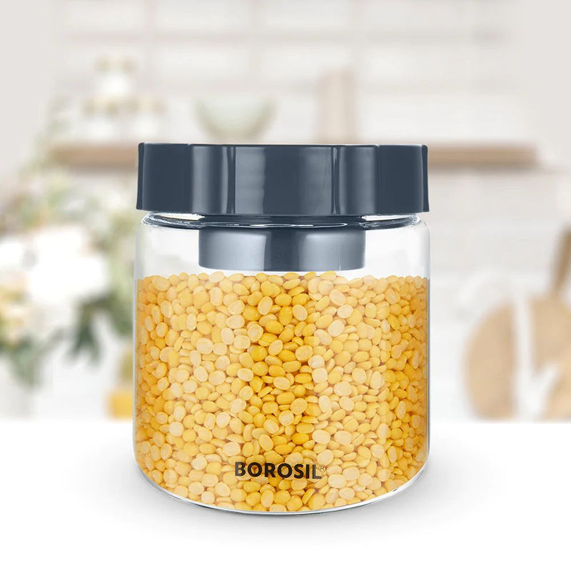 Borosil EasyScoop Endura Airtight Glass Storage Jar with Screwtop Lid - 1