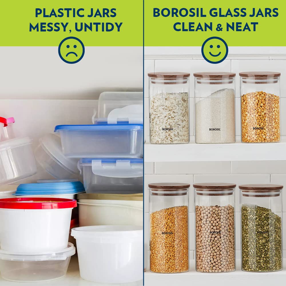 Borosil Classic Jar with Wooden Lid - 13