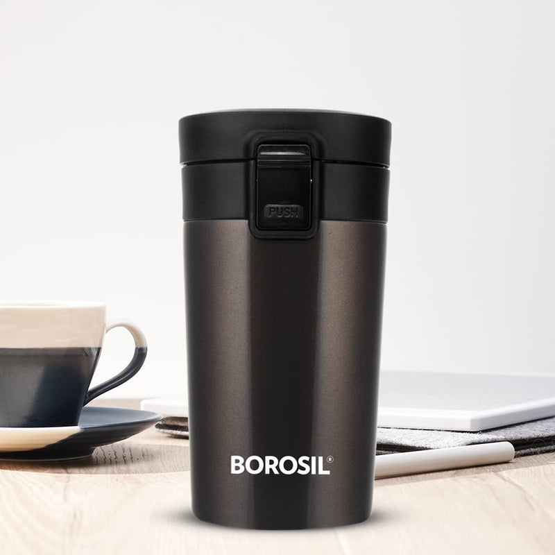 Borosil Coffeemate 300 ML Vacuum Insulated Stainless Steel Travel Mug - 12