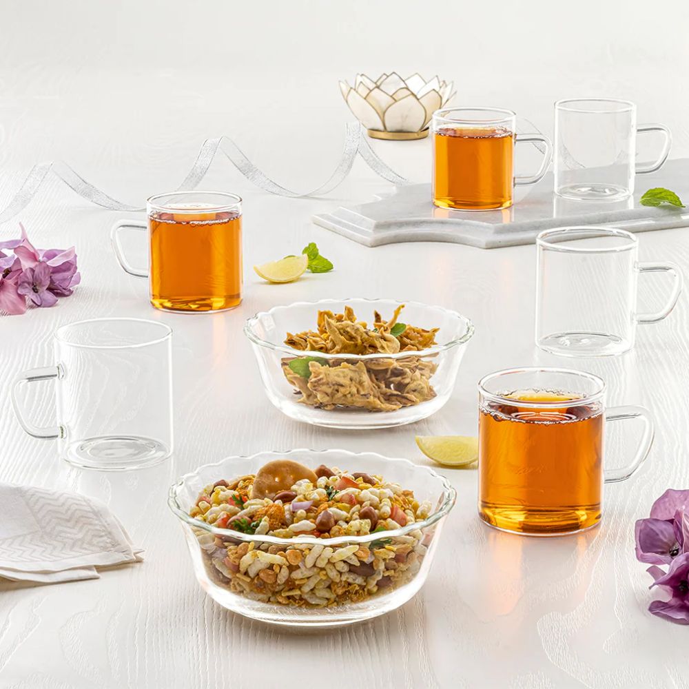 Borosil Grace Glass Tea set - 1