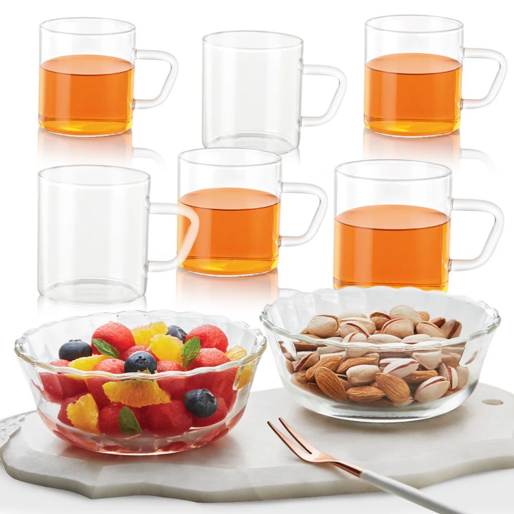 Borosil Grace Glass Tea set - 2