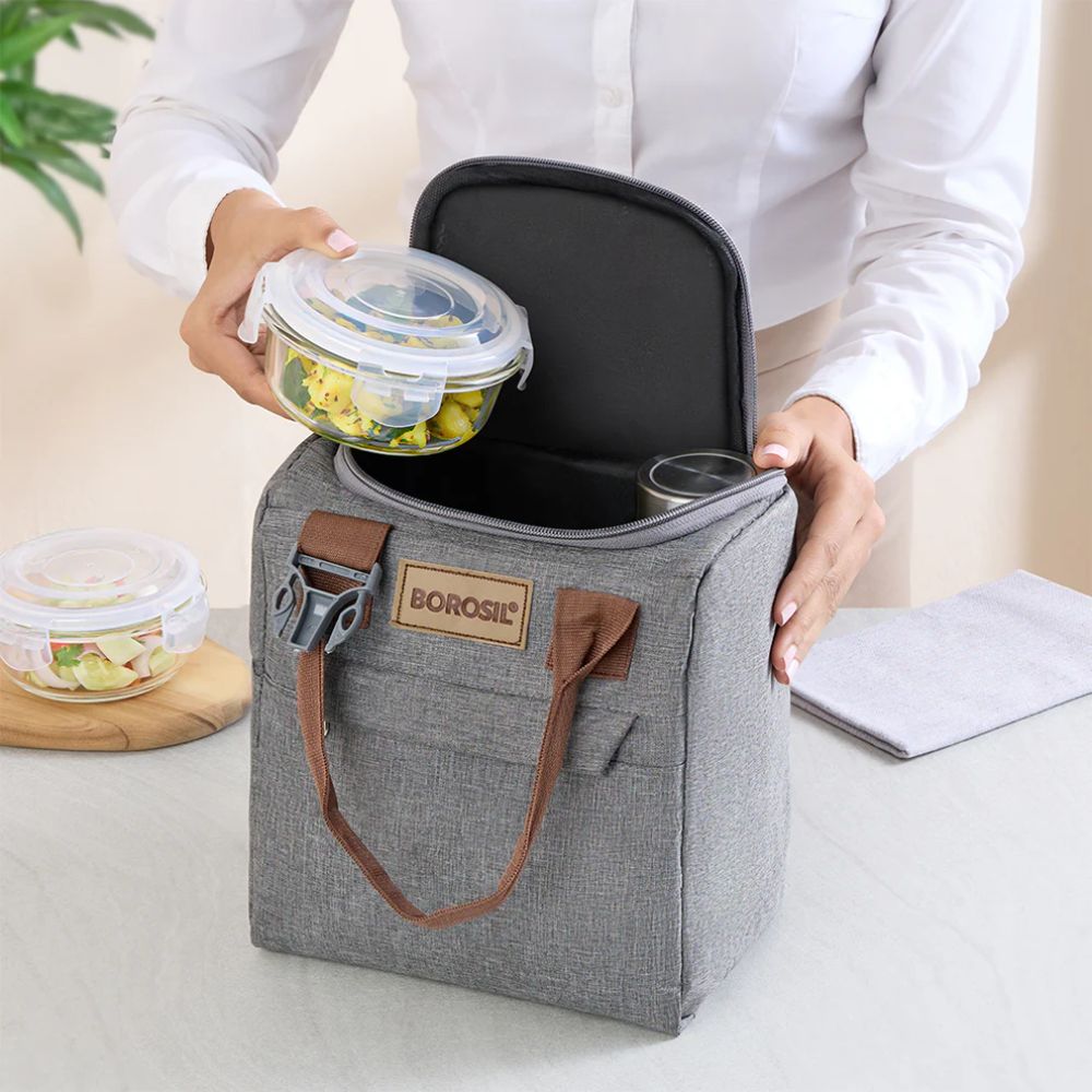 Borosil Glass Pro 3 Containers Lunch Box with Glass Bottle - 4