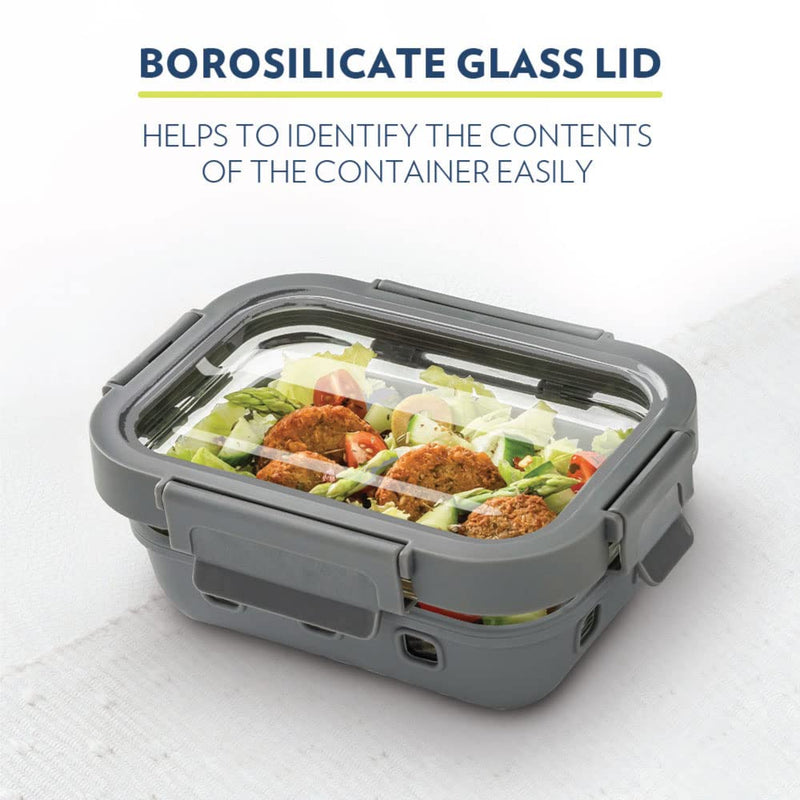 Borosil Klip n Store Plus Rectangular Glass Container - 11