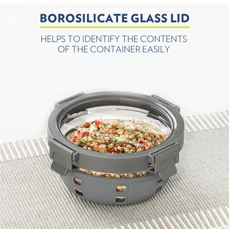 Borosil Klip n Store Plus Round Glass Container - 11