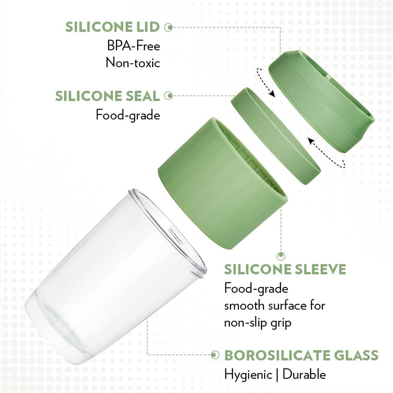 Borosil Glass 300 ML Travel Mug with Silicone Sleeve - 4