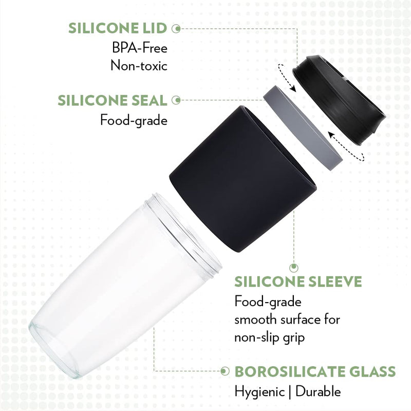 Borosil Glass 450 ML Travel Mug with Silicone Sleeve - 3