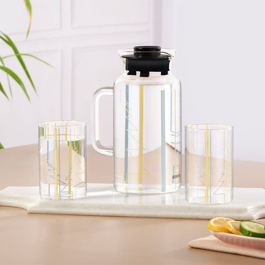 Borosil Sintra Multipurpose Set - Jug with 4 Glasses - 1