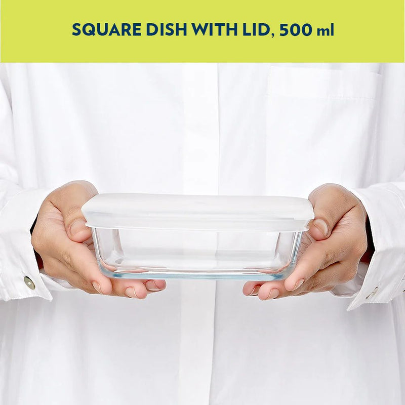 Borosil Square Baking Dish with Lid - 3