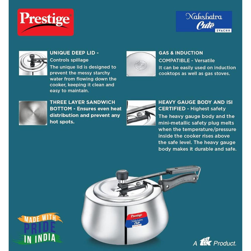 Prestige Svachh Nakshatra Cute Stainless Steel Pressure Cooker - 4