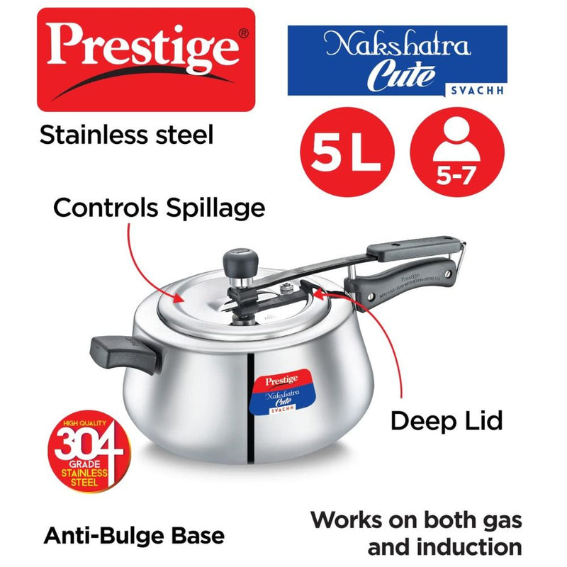 Prestige Svachh Nakshatra Cute Stainless Steel Pressure Cooker - 7