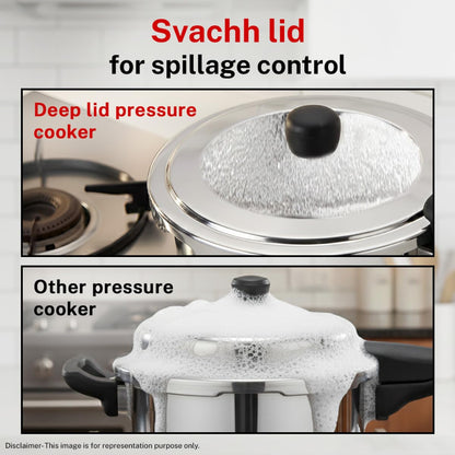 Prestige Popular Svachh Spillage Control Stainless Steel Pressure Cooker - 5
