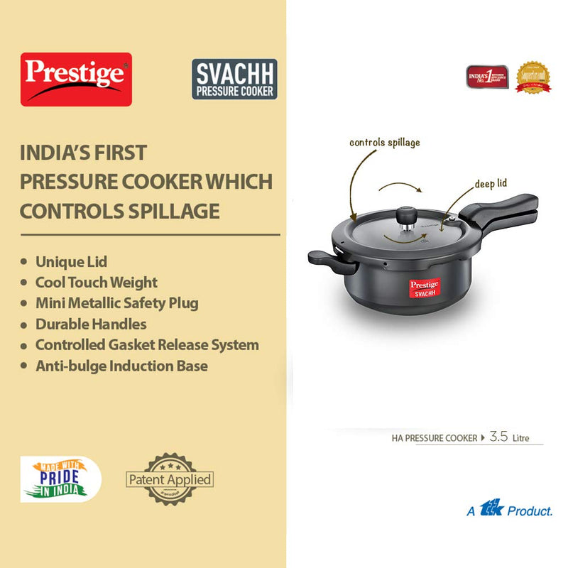 Prestige Svachh Hard Anodized Pressure Cooker - 8