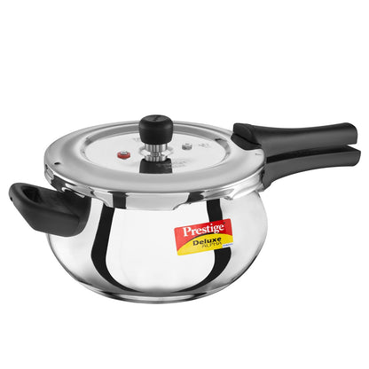 Prestige Deluxe Alpha Svachh Stainless Steel Handi Pressure Cooker | Silver