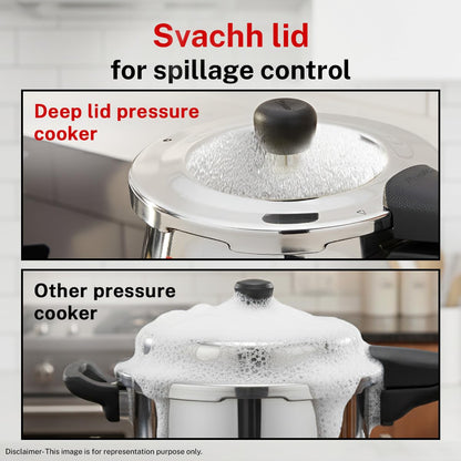 Prestige Deluxe Alpha Svachh Stainless Steel Handi Pressure Cooker | Silver