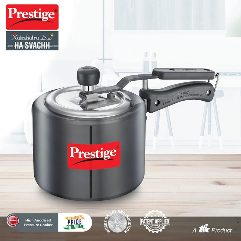 Prestige Nakshatra Duo Plus Svachh Hard Anodised Aluminium Pressure Cooker - 2