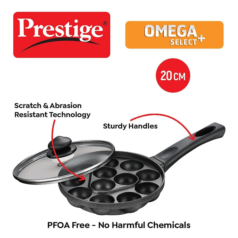 Prestige Omega Select Plus Non-stick 14 Pits Paniyarakkal with Lid - 2