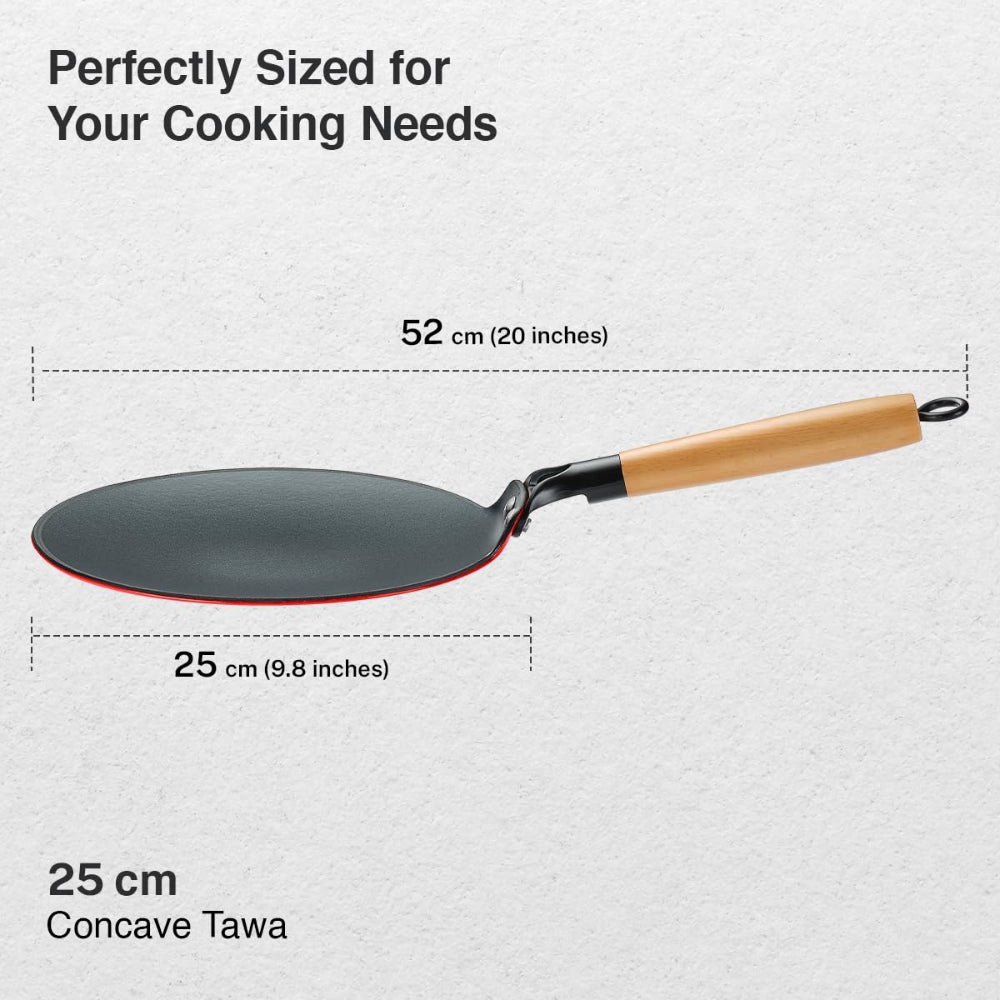 Prestige Castlite Enamel Coated Cast Iron 25 cm Concave Tawa - 4