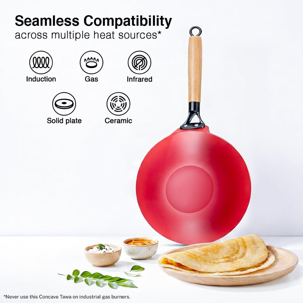Prestige Castlite Enamel Coated Cast Iron 25 cm Concave Tawa - 5