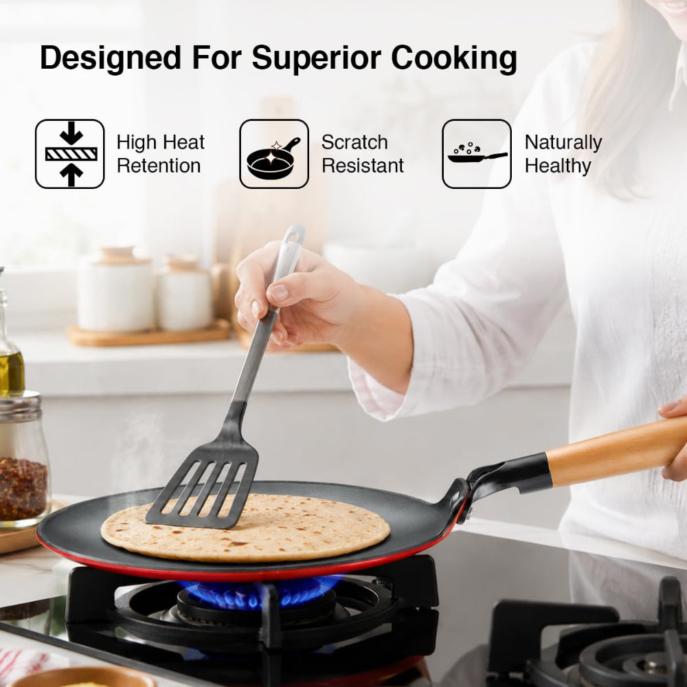 Prestige Castlite Enamel Coated Cast Iron 25 cm Concave Tawa - 6