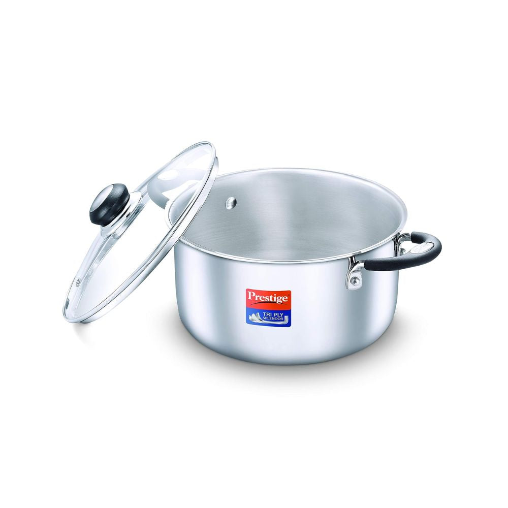 Prestige Tri-Ply Stainless Steel Splendor Casserole with Glass Lid - 1