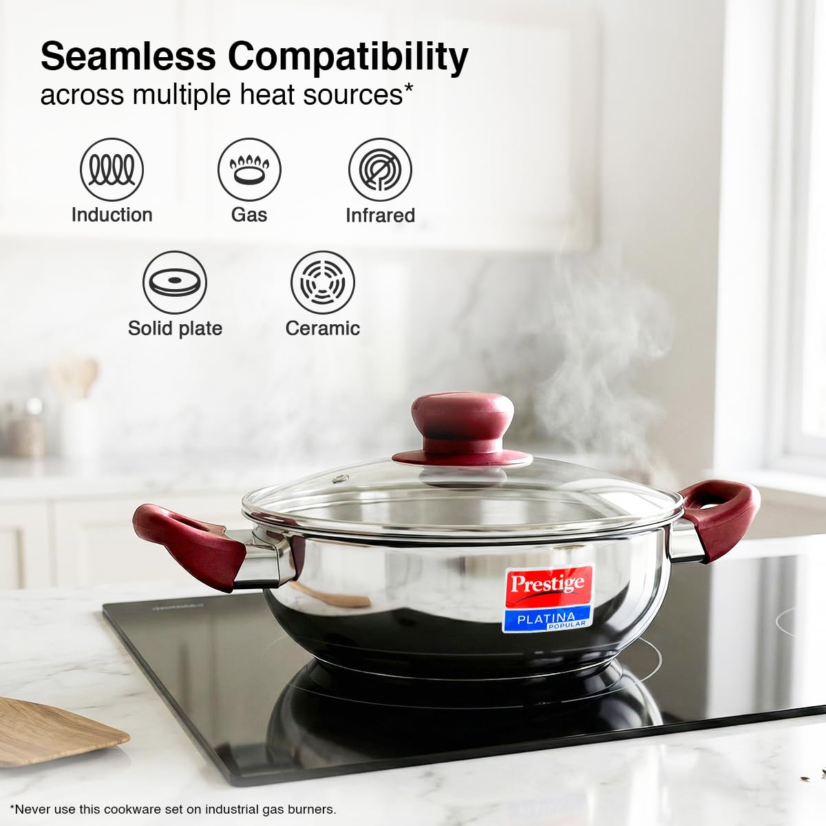 Prestige Platina Popular Stainless Steel Cookware Set - 4