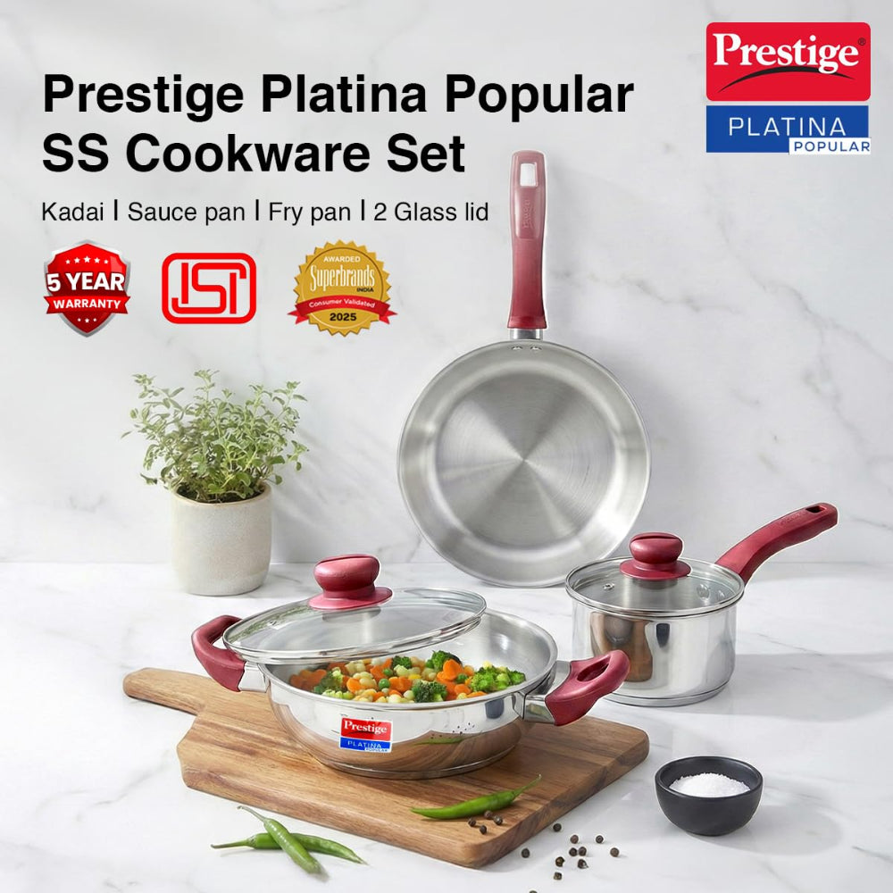 Prestige Platina Popular Stainless Steel Cookware Set - 2
