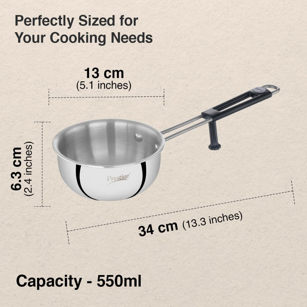 Prestige Splendor 13 cm Tri-Ply Stainless Steel Tadka Pan - 3