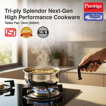 Prestige Splendor 13 cm Tri-Ply Stainless Steel Tadka Pan - 2