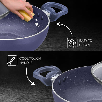 Prestige Ceraglide Ceramic Coated 24 cm Non-Stick Kadai with Glass Lid - 4